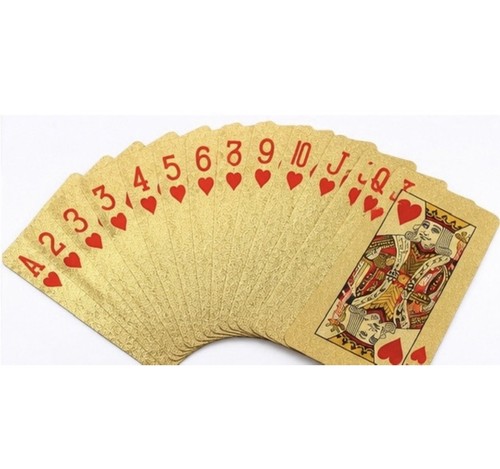 Gold waterproof playing cards - gold,