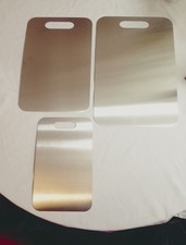 Hemoton 3pc Stainless Steel Double-sided Cutting Board Kitchen Tool for Kneading