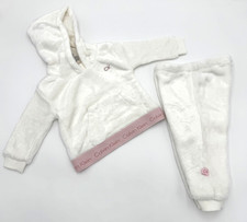 Calvin Klein Baby Fur 2-Piece Hoodie + Pants Set - CK Logo Plush Outfit Size 24M