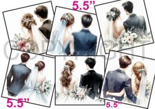 6 XL Card Toppers 5.5" Wedding