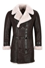 Men Shearling Pea Coat Double