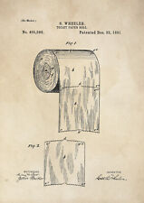 Patent Print - Toilet Paper/Loo Roll/Bathroom - Vintage Poster Wall Art - A4