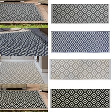 Flat weave Outdoor Rugs Black