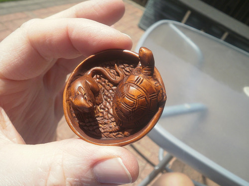 Hand carved wood netsuke - 2b.,