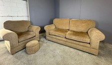 Brown 2 seater & matching