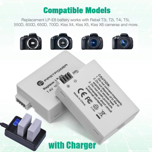 2pcs 1800mah lpe8 battery and - 2pcs,