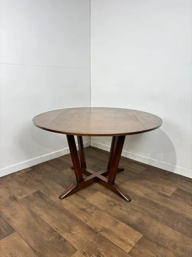Vintage round oak drop leaf - oak,