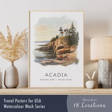 USA Travel Poster Print | Watercolour Wash Series | Home Decor Wall Art