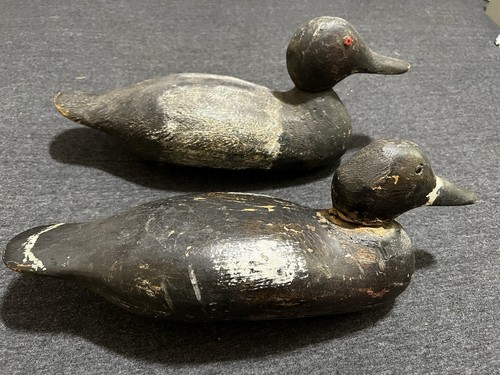 Vintage wooden duck decoy pair - vintage,