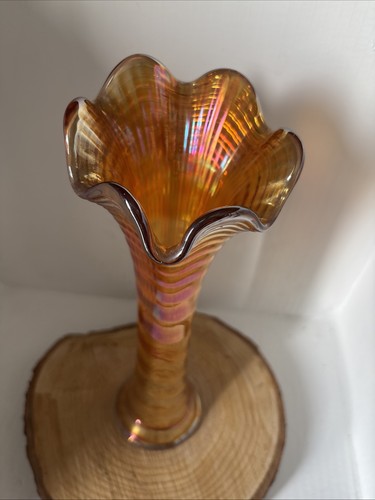 Vintage carnival glass vase - vintage,