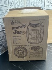 Large Glass Barrel Storage Jar