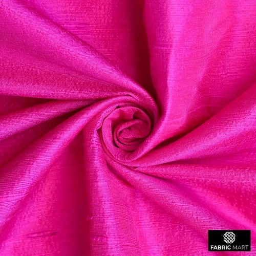 Fuchsia pink silk dupioni - pink,