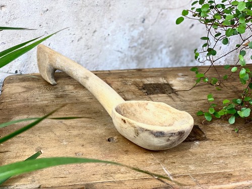 Antique welsh ladle - ladle, sycamore