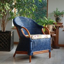 Rattan tub chair navy - tub, ...