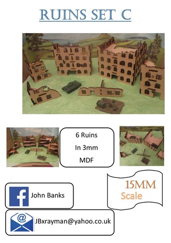 15mm ruins set for flames - ruins,