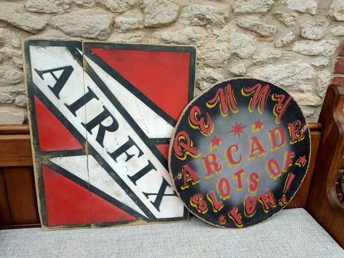 Vintage fairground signs - x2,