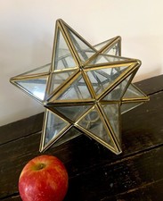 STUNNING VINTAGE BRASS & GLASS