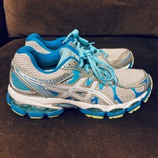 A S I C S Gel Nimbus 16 Women's Running Shoes 8 US MEDIUM Silver Blue Lime 39.5