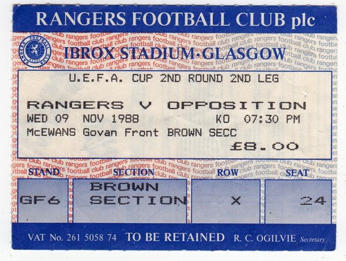 Ticket glasgow rangers 1 - glasgow,