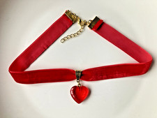 RED VELVET WITH CROSS, SNOWFLAKE OR RED HEART  XMAS  NECKLACE CHOKER