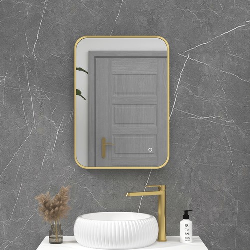 Luton bathroom mirror brushed - luton,
