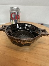 1970 Cornish Fosters Pottery Brown Ceramic Drip Bowl Excellent (S/R)