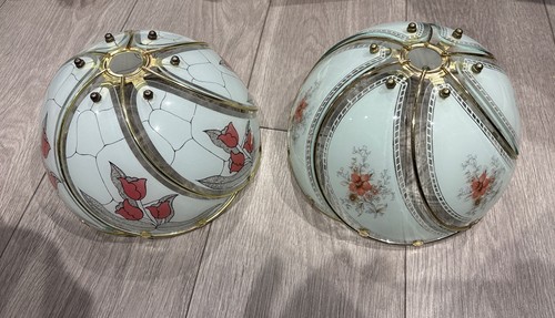 Pair vintage glass ceiling - pair,