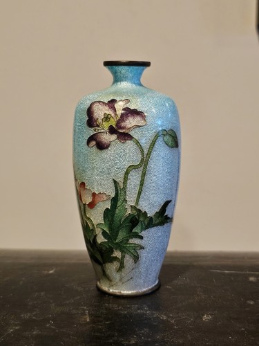 Japanese cloisonne vase signed - vase,