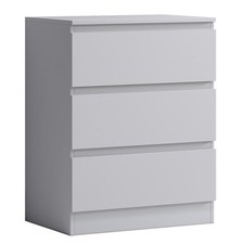 3 Drawer Bedside Matt White Bedroom Furniture Scandinavian handleless Design