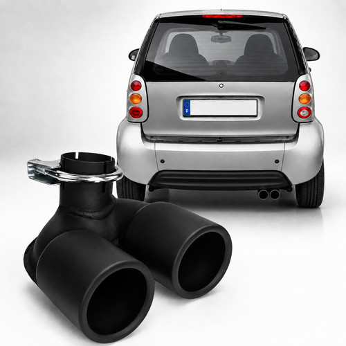 Black exhaust tip for smart - black,