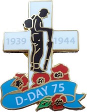 Soldier cross poppies pin - poppies,