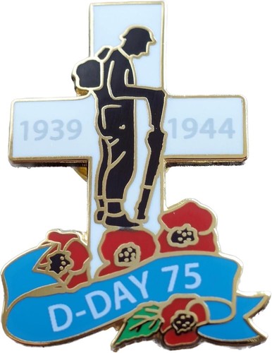 Soldier cross poppies pin - soldier,