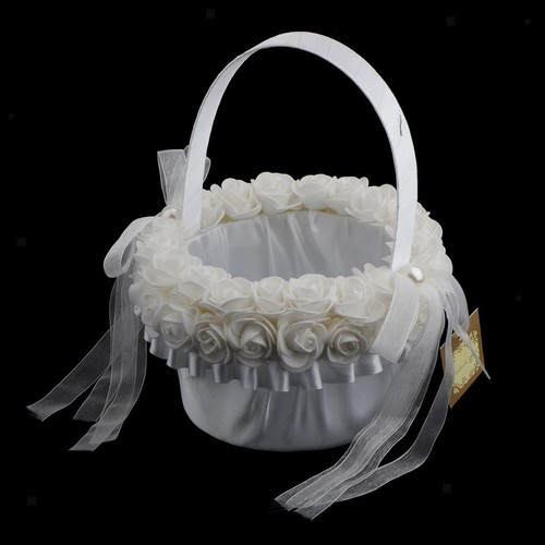 Flower girl basket white - flower,