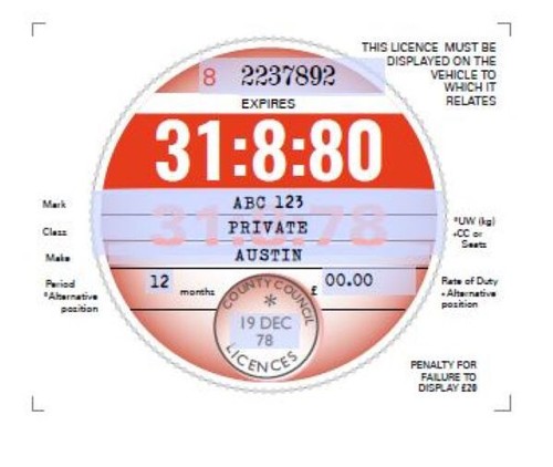 Tax disk 1980s 1990s quality - tax, -1990s