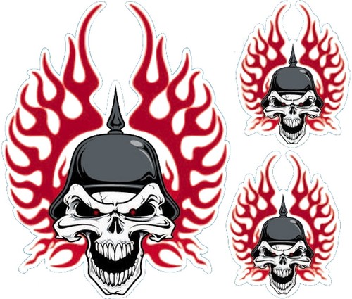 Sticker set skull - skull, helmet