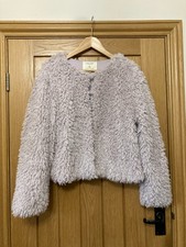 LADIES SIZE 12/14 DUSKY PINK FLUFFY/SHAGGY JACKET, ASHLEY BY 26