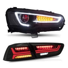VLAND Demon Eye Headlights+Smoked Taillights For 2008-2020  Lancer  w/ Animation