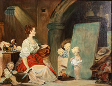 Stunning Jean-Honore Fragonard " The School Mistress" Oil on Board by Iris Timbs