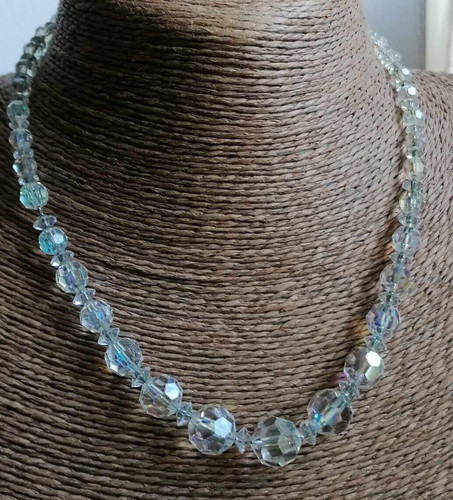 Vintage clear faceted - clear, glass
