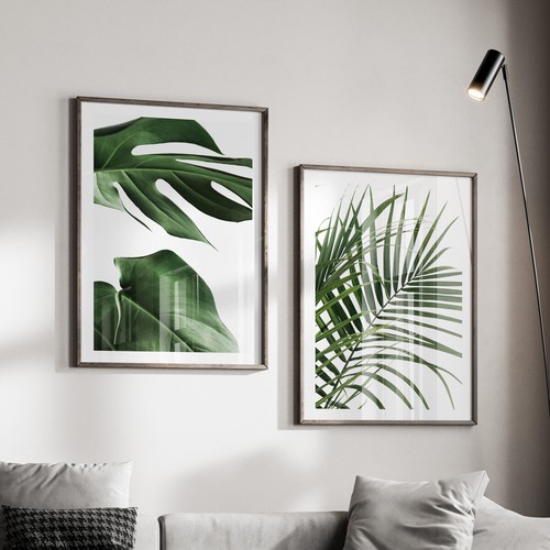 Set tropical palm leaf - of,