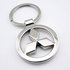 MITSUBISHI 3D CHROME CAR LOGO KEYRING OUTLANDER L200 PAJERO