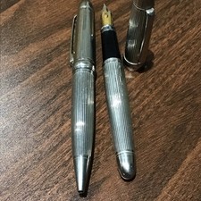 VTG  Fountain Pen / Pencil Set Unbranded Hard Chrome Filled Iridium Nib