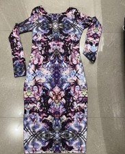 Lipsy Multi Midi bodycon Low BackDress UK10