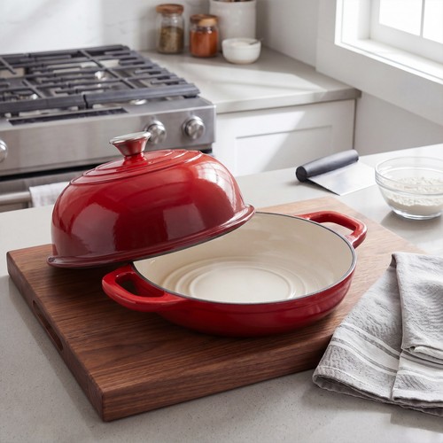 Cast iron enamelled dutch oven - cast,