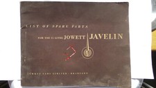 JOWETT JAVELIN LIST OF SPARE PARTS LIST WORKSHOP MANUAL 1948