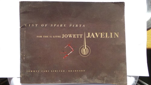 Jowett javelin list spare - javelin,