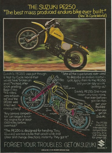 1977 suzuki pe250 motorcycle - pe250,