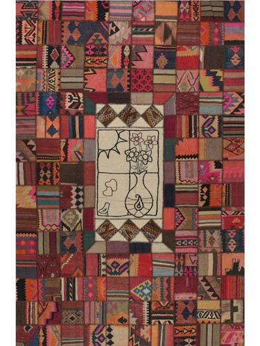 7x10 handwoven patchwork - patchwork, kilim