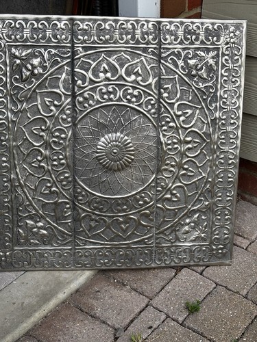 Hand embossed metal wall - hand,