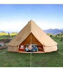 Vevor 3m Canvas Bell Tent 3m 4-Season Canvas Tent for Camping with Stove Jack